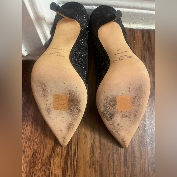 Jimmy Choo black glitter mesh love 38 - Picture 7 of 8